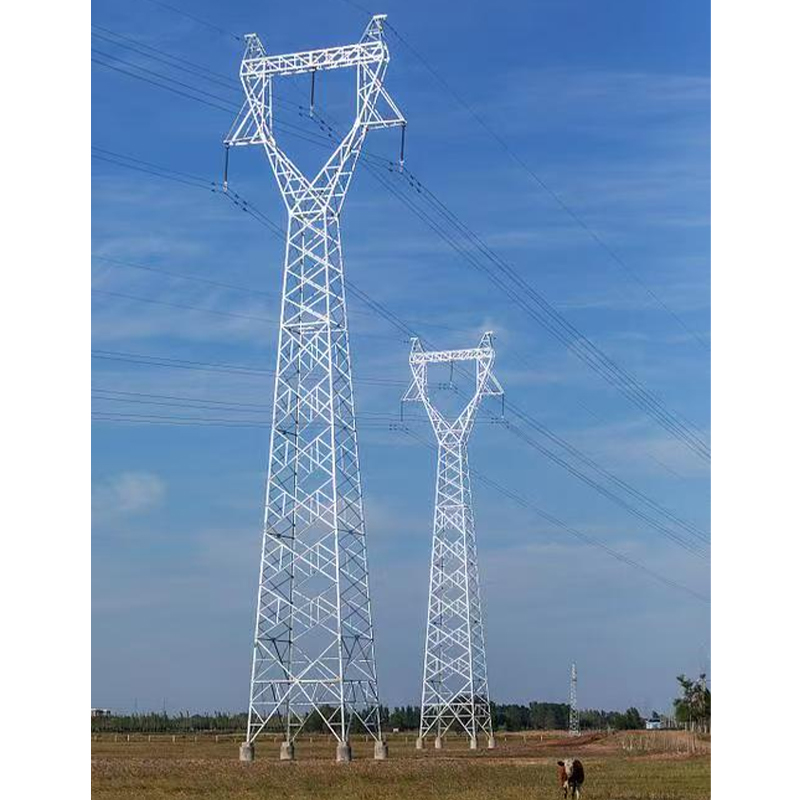 What advantages enable transmission line towers—manufactured as metal structures—to ensure the safety and stability of power transmission?